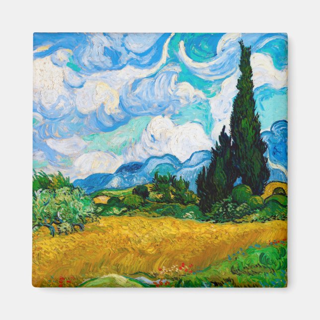 Aimant Champ de blé avec Cyprès, Van Gogh (Devant)