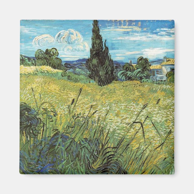 Aimant Champ de blé vert Vincent van Gogh (Devant)