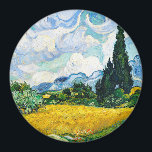 Aimant Champ de blé Vincent Van Gogh avec Cyprès<br><div class="desc">Vincent Van Gogh Champ de blé avec Cyprès Magnet d'art Vintage</div>