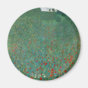 Aimant Champ de coquelicots par Gustav Klimt, Art Nouveau