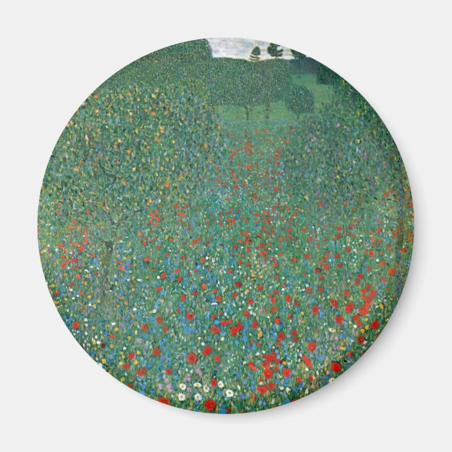 Aimant Champ de pavot par Gustav Klimt, Art Nouveau Vinta (Devant)