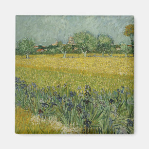 Aimant Champ Van Gogh Avec Fleurs Près D'Arles