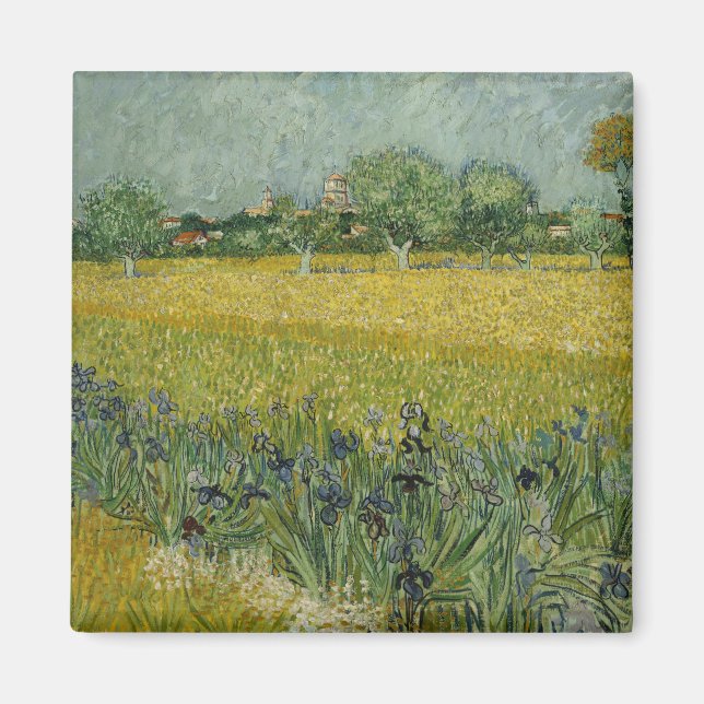 Aimant Champ Van Gogh Avec Fleurs Près D'Arles (Devant)