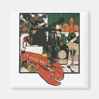 Aimant Champagne au homard vintage ; Fête élégante chic