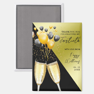 Aimant Champagne et ballons 40e anniversaire