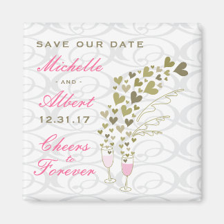Aimant Champagne Mariage Rose Bravo Chic Économisez La Da