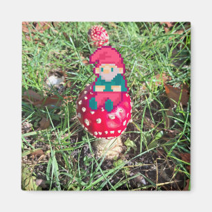 Aimant Champignon rouge, gnoom pixelart, Pixel Art 