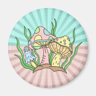 Aimant Champignons magiques Cute Pastel