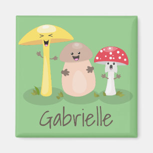 Aimant Champignons mignons et tabourets dessin animé
