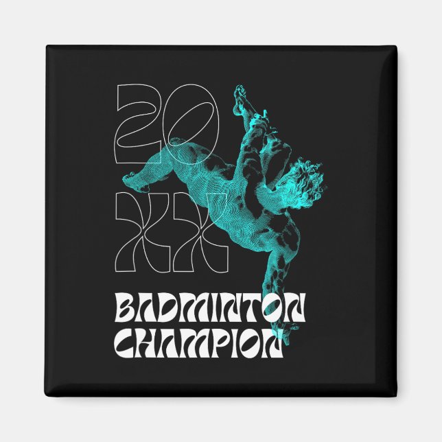 Aimant Champion de Badminton Racket Tournament Winne (Devant)