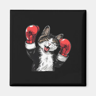 Aimant Champion de boxe de chats Funny Cute Kitten Fighte