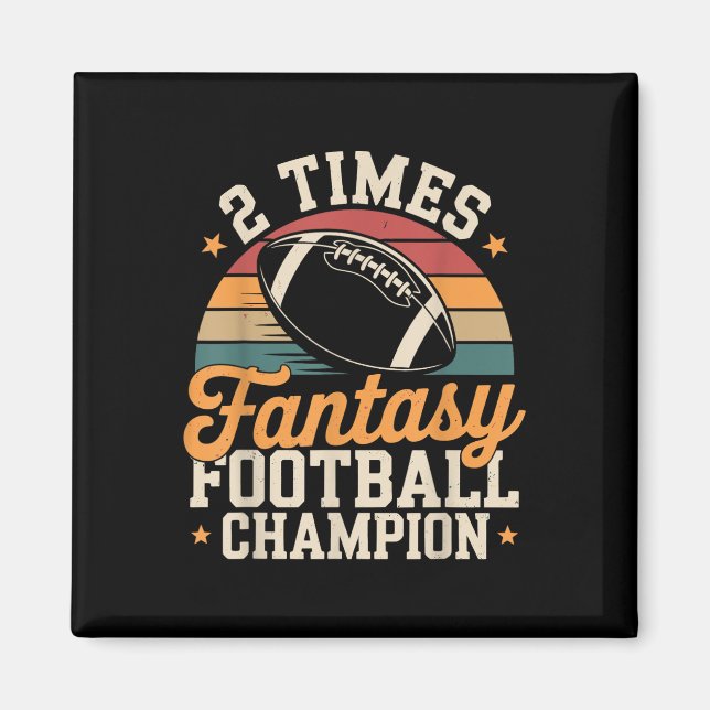 Aimant Champion de Fantasy Football Drôle 2 Fois  (Devant)