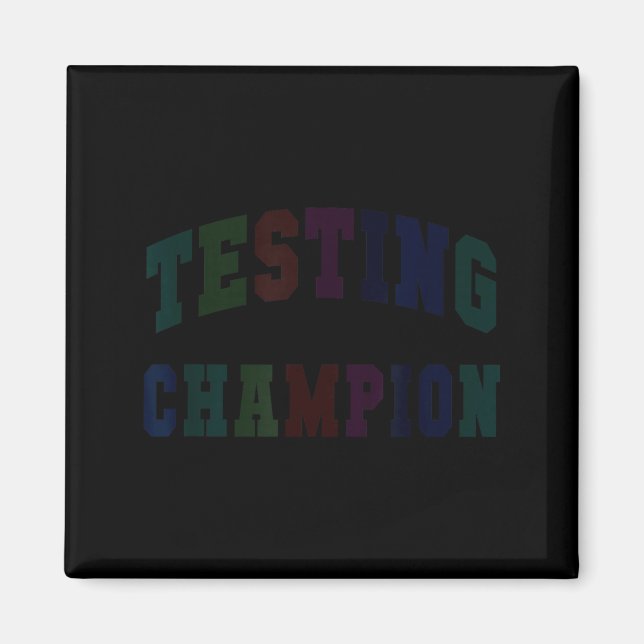Aimant Champion de test mignon jour de test professeur br (Devant)