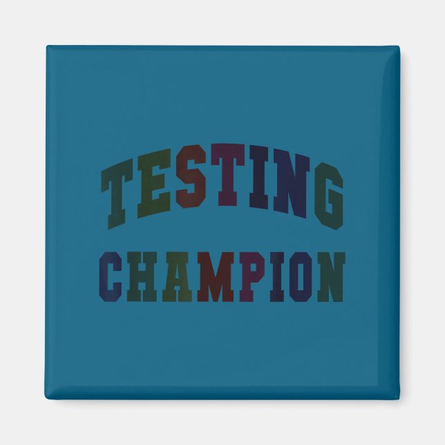 Aimant Champion de test mignon jour de test professeur br (Devant)