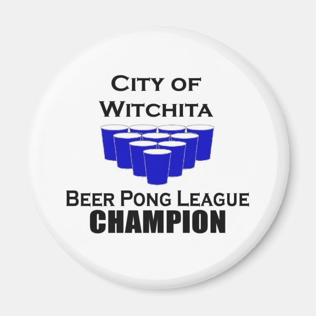 Aimant Champion de Witchita Beer Pong (Devant)