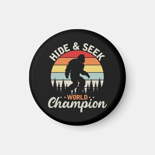 Aimant Champion du Monde de Cache-Cache de Bigfoot (Devant)