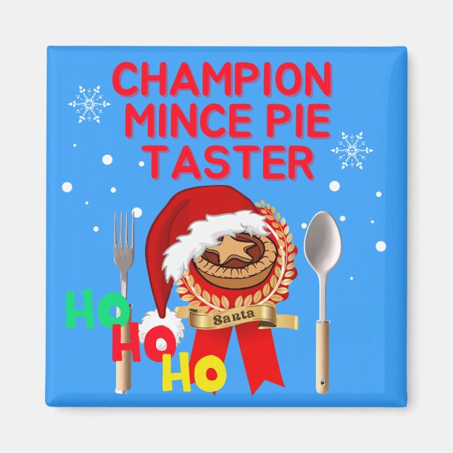 Aimant Champion Mince Pie Taster - Père Noël (Devant)