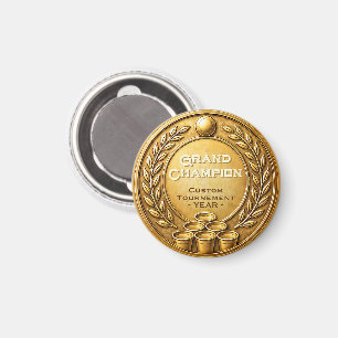 Aimant Championnat du Tournoi de Beer Pong Médaille d'Or