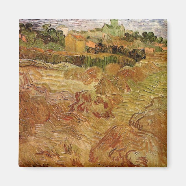 Aimant Champs de blé avec Auvers de Vincent van Gogh (Devant)