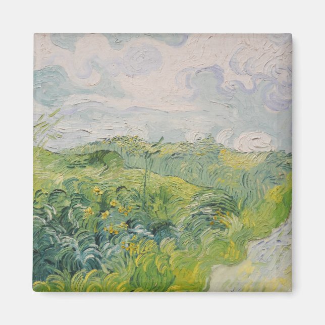 Aimant Champs de blé vert - Van Gogh - c1889 (Devant)