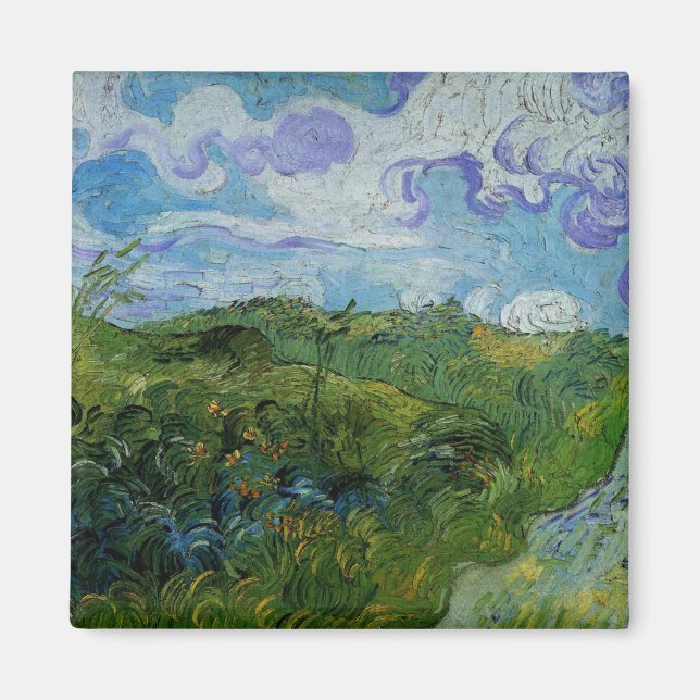 Aimant Champs de blé verts par Vincent van Gogh (Devant)
