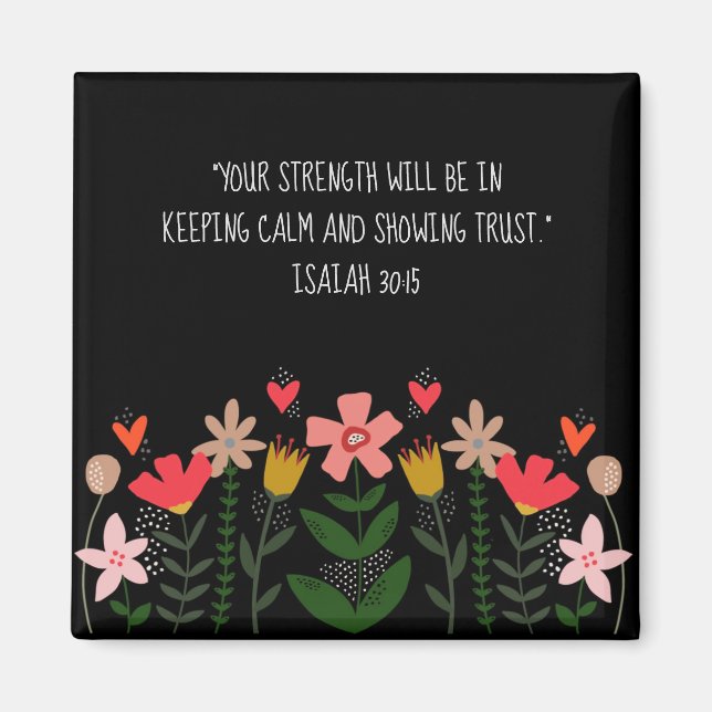 Aimant Champs de fleurs noirs (Devant)