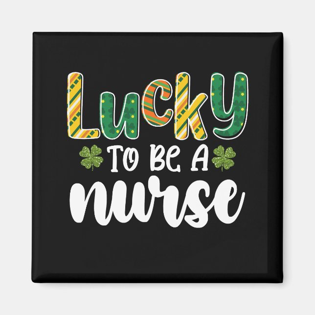 Aimant Chanceux d'être une infirmière Saint-Patrick (Devant)