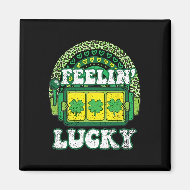 Aimant Chanceux Saint Patrick Shamrock Trèfle à 4 Feuille (Devant)