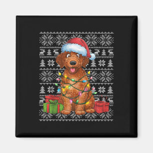Aimant Chandail de Noël Chaud Curly Retriever Chien