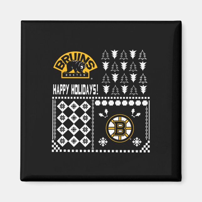 Aimant Chandail de Noël moche de Boston Bruins (Devant)