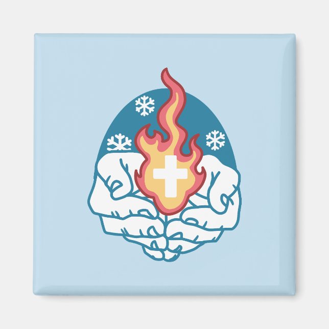 Aimant Changement du froid, Feu de foi - Chrétien motivat (Devant)