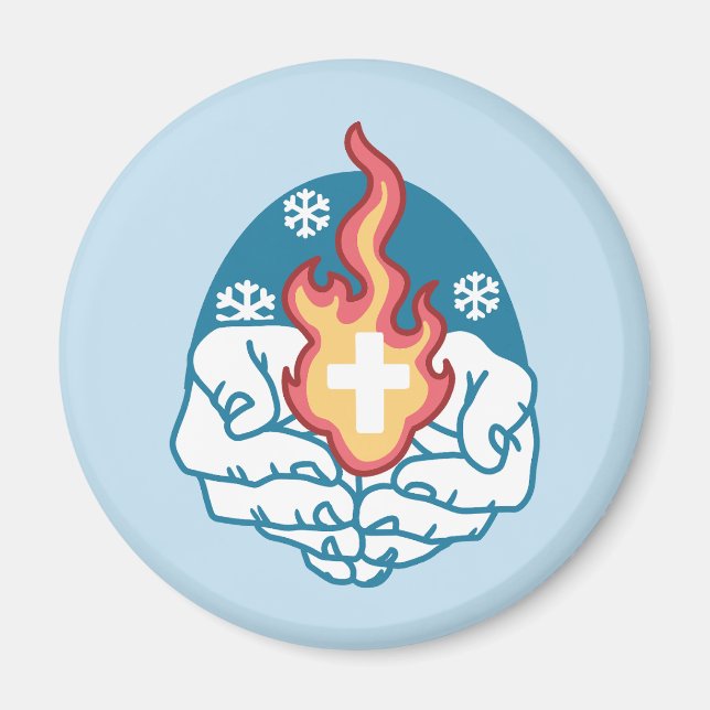 Aimant Changement du froid, Feu de foi - Chrétien motivat (Devant)