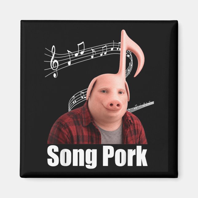 Aimant Chanson drôle de cochon note de musique mec cochon (Devant)