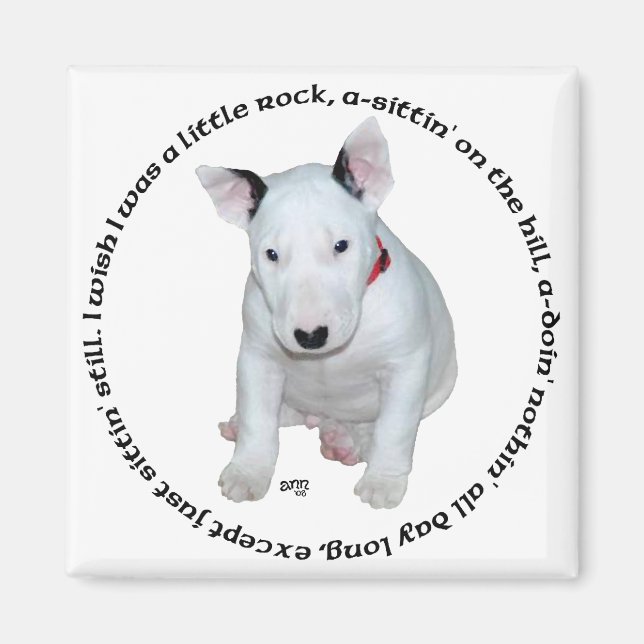 Aimant Chansons pour chiots Bull Terrier (Devant)