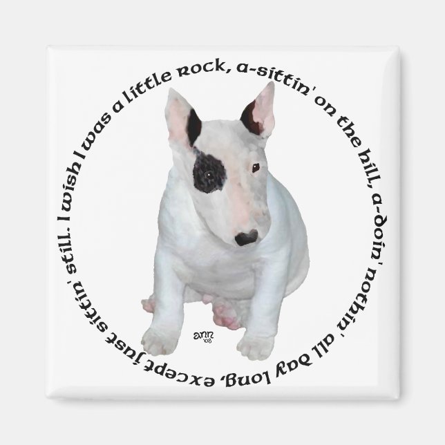 Aimant Chansons pour chiots Bull Terrier (Devant)