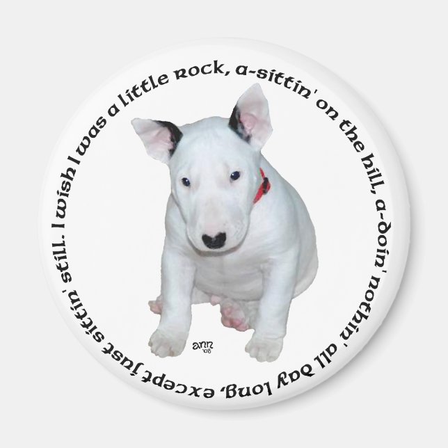 Aimant Chansons pour chiots Bull Terrier (Devant)