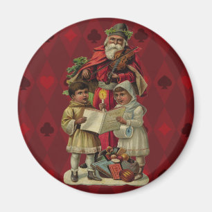 Aimant Chant vintage de musique de Noël Père Noël