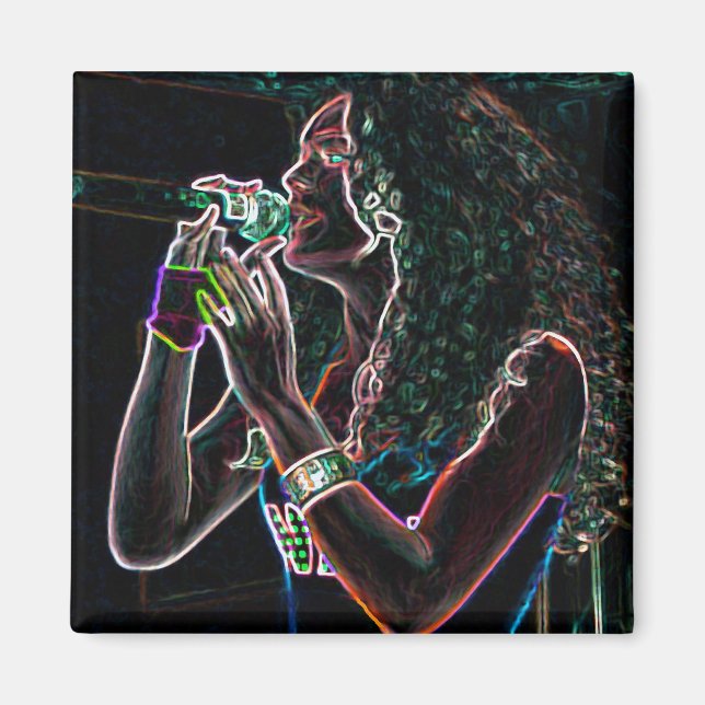 Aimant chanteuse de musique microphone jolie fille (Devant)