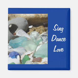 Aimant Chantez les fossiles de Seaglass de plage de