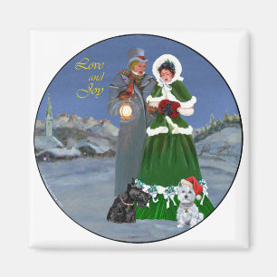 Aimant Chants de Noël de Westie et Scottie