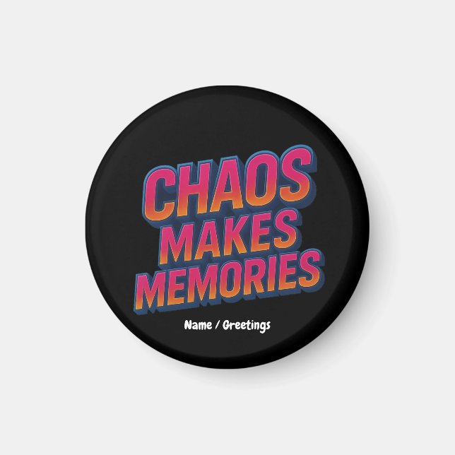 Aimant Chaos rend les souvenirs Retro Synthwave Design am (Devant)