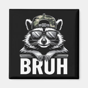 Aimant Chapeau Camo Raton Laveur Bruh Raton Laveur Ordure