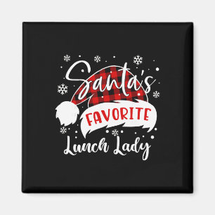 Aimant Chapeau de flanelle de Noël de la dame du déjeuner