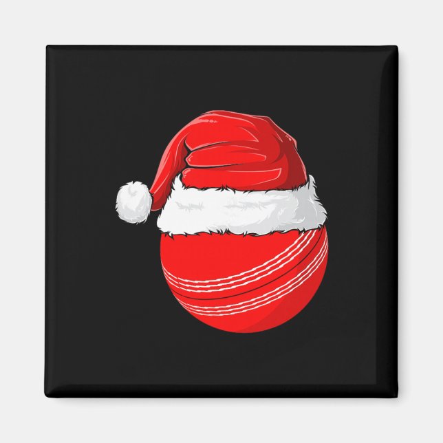 Aimant Chapeau de Noël de Santa Cricket de Noël  (Devant)