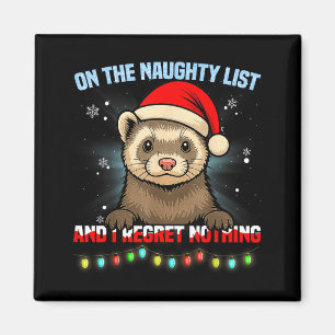 Aimant Chapeau de Noël drôle de furet Santa Xmas Hommes F