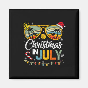 Aimant Chapeau de Noël en juillet Lunettes de soleil Vaca