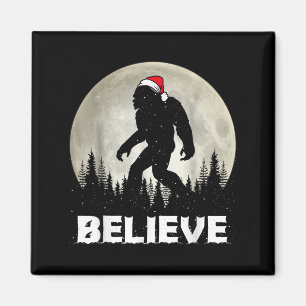 Aimant Chapeau de Père Noël Bigfoot Croire Lumières de No