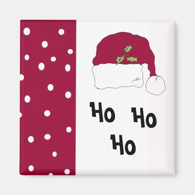 Aimant Chapeau de Père Noël rouge (Devant)