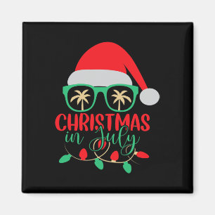 Aimant Chapeau de Santa Noël en Juillet Lunettes de solei