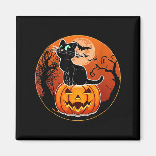 Aimant Chapeau de sorcière de chat noir Halloween mignon